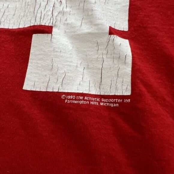 Vintage Detroit Red Wings Probert #24 Size XL FOTL Rare 1990 Shirt Single Stitch - Picture 8 of 8